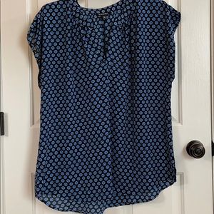 V-Neck Navy and Blue Top
